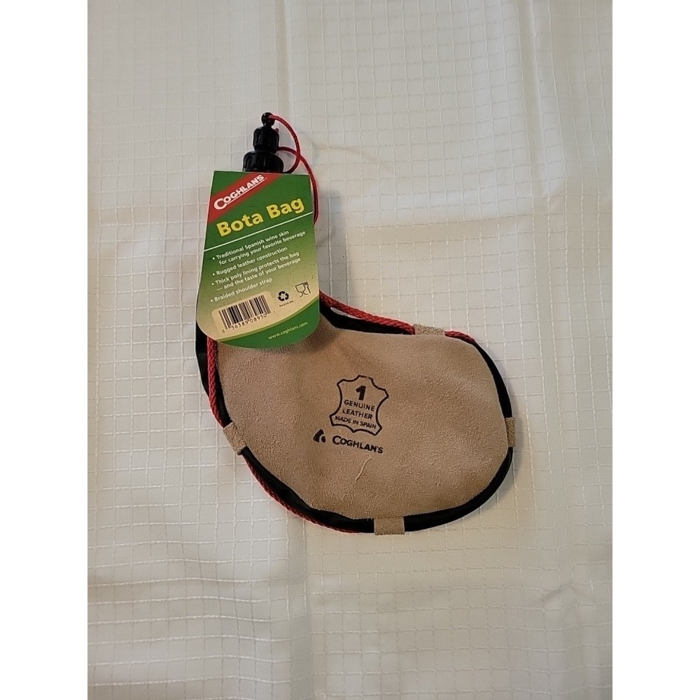 Coghlan's Bota Bag 1L 34oz Genuine Leather Wine Skin Canteen Made in Spain NEW